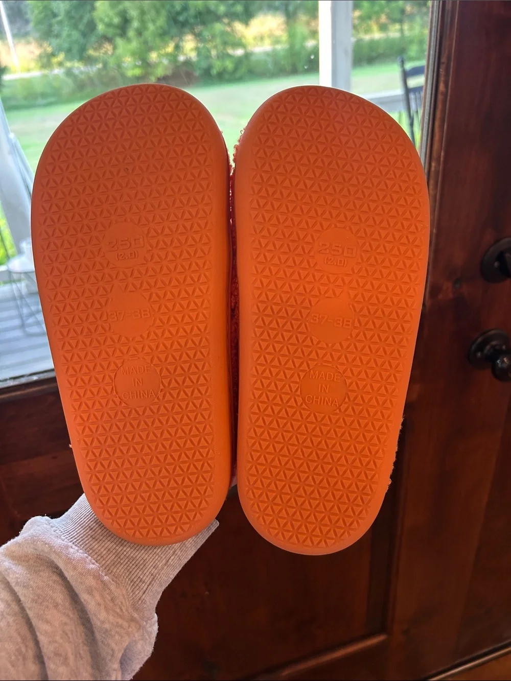 Kids Orange Basketball Sherpa Slippers